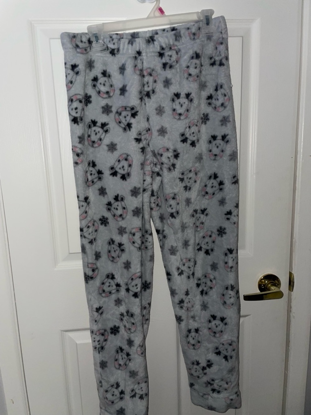 Carisma Light Gray Fleece Pajama Pants with Turtle Print